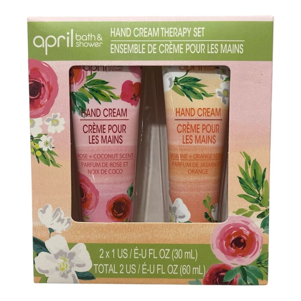 April Bath and Shower Hand Cream Therapy Skin Care 2 Piece Set